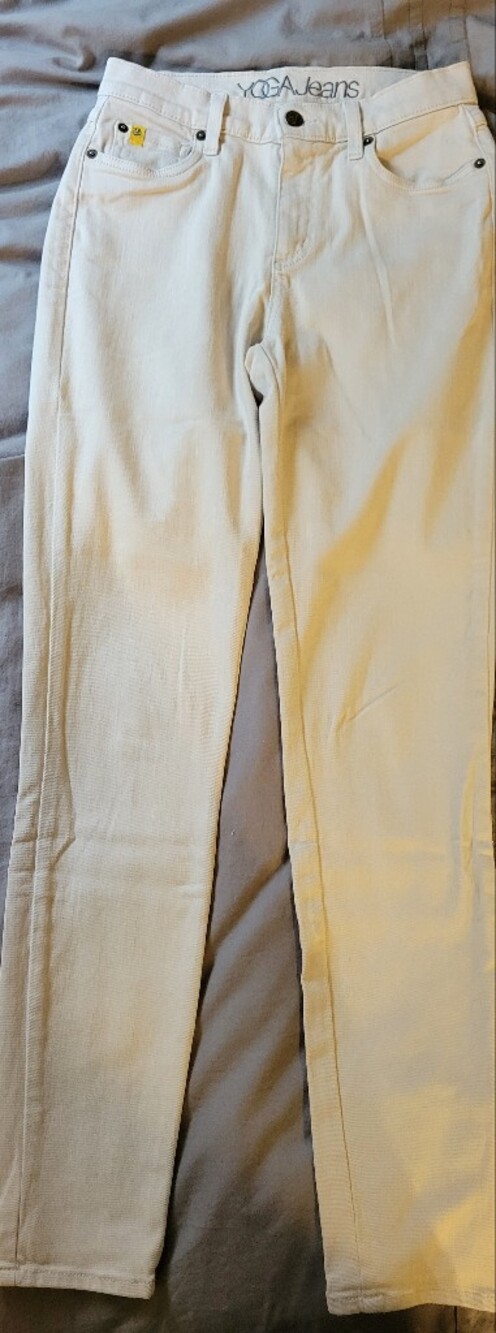 Yoga Jeans Women's Skinny Pants in Cream - Sleek Everyday Stretch
